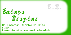 balazs miszlai business card